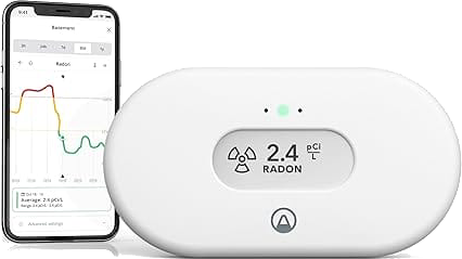 Radon Monitor Displaying 2.4 pCi/L with Mobile App in Indianapolis
