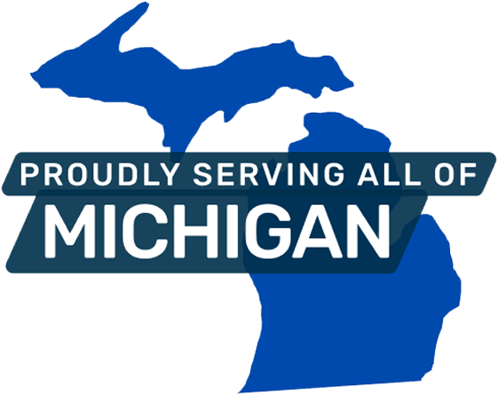Map of Michigan highlighting radon services coverage

